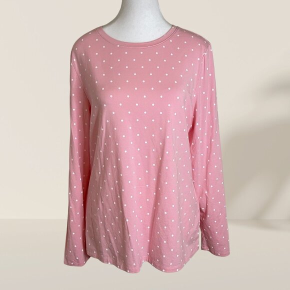 Style & Co. Pink Polka Dot Long Sleeve Tee – Size Large (NWT) - Picture 1 of 6
